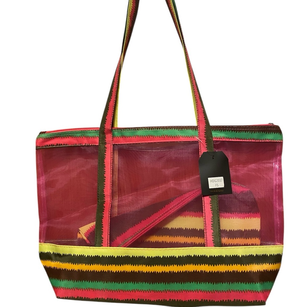 Colorful Striped Tote Bag